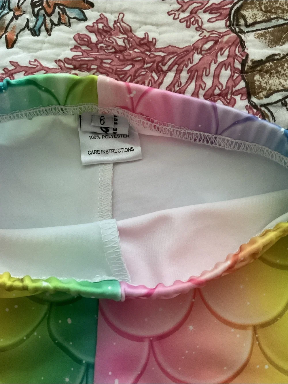 Rainbow Mermaid Scale Girls  Size 6